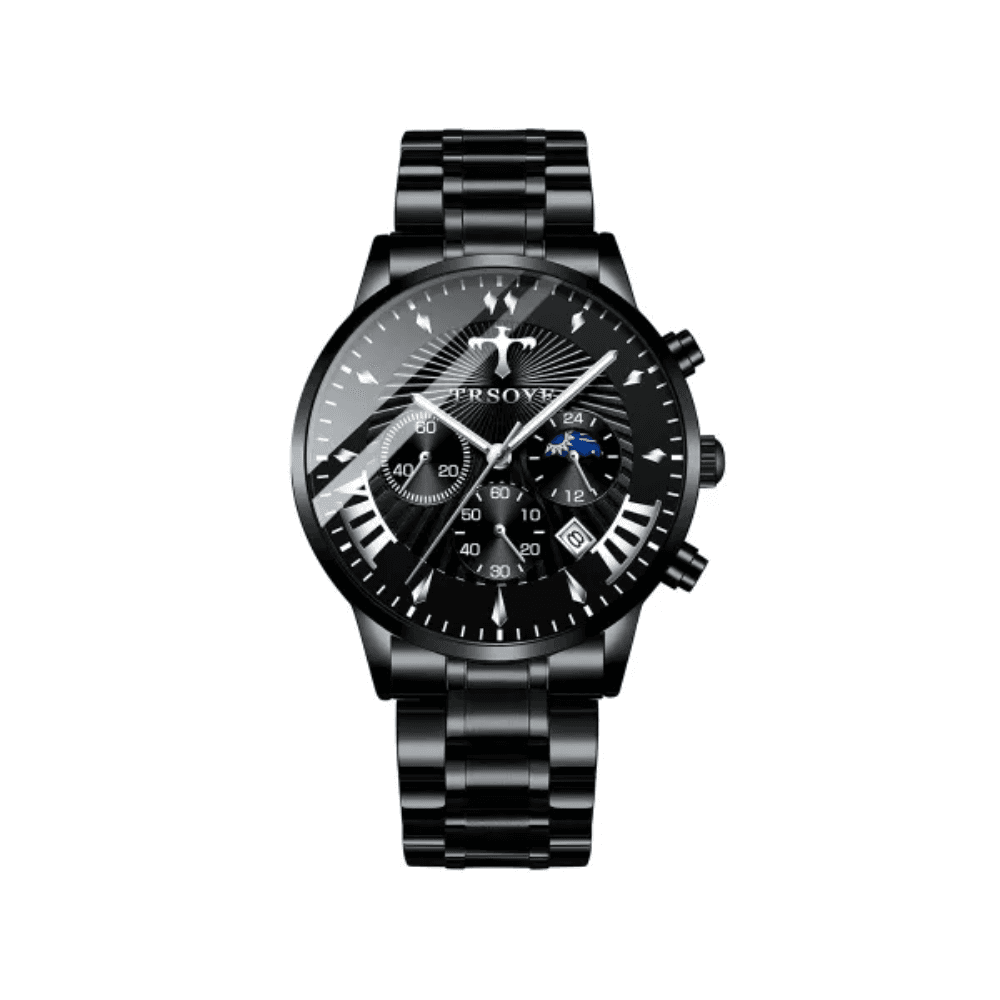 Trsoye 608 Chronograph Active Stainless Steel Watch for Men – Black