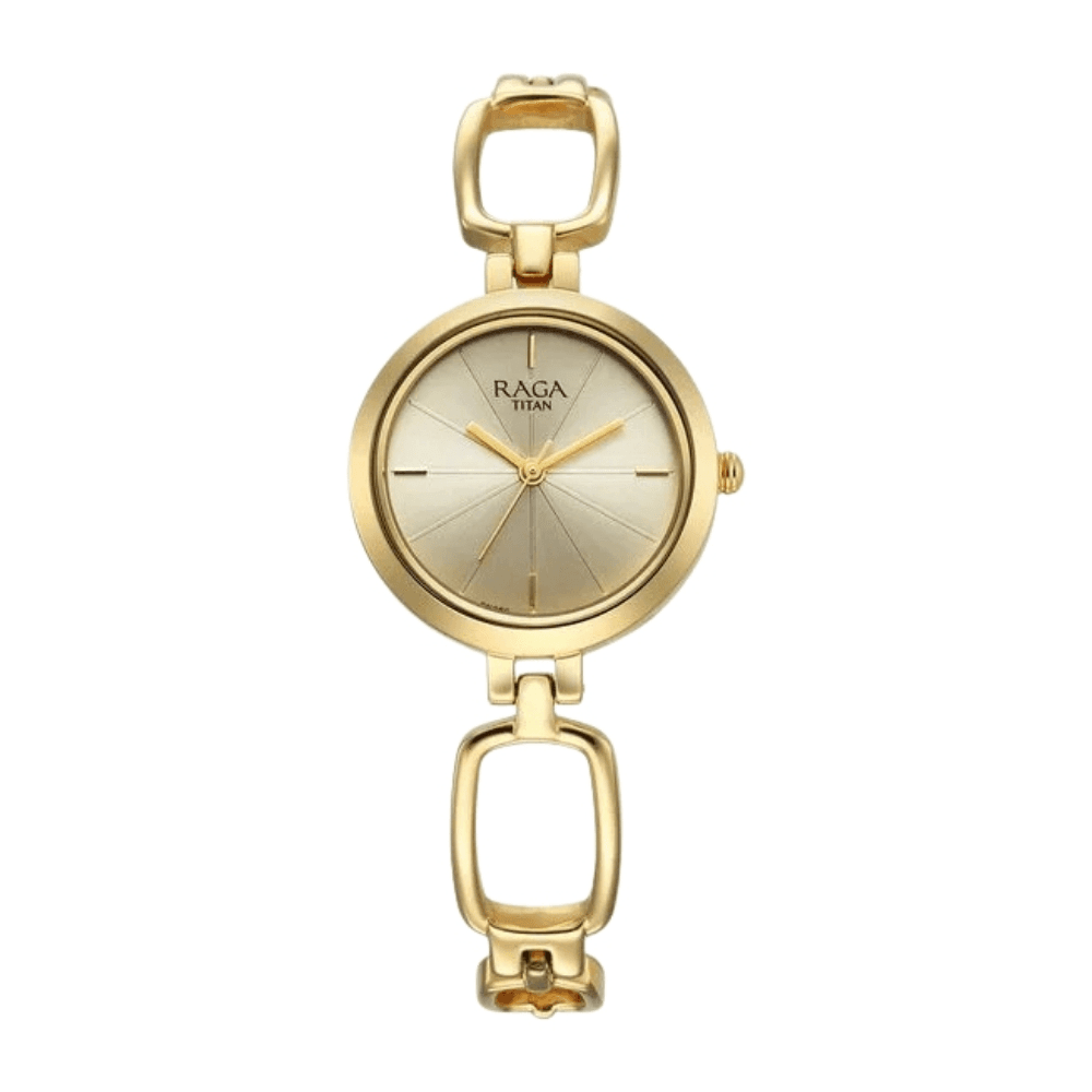 Titan Raga Champagne Dial Watch for Women (2725YM01)