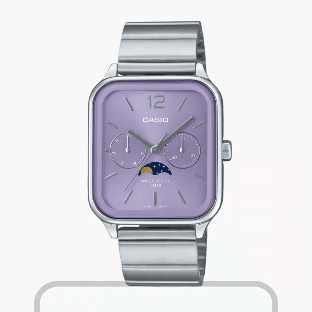 Casio Enticer Moon Phase Purple Dial Men's Watch- MTP-M305D-6AV