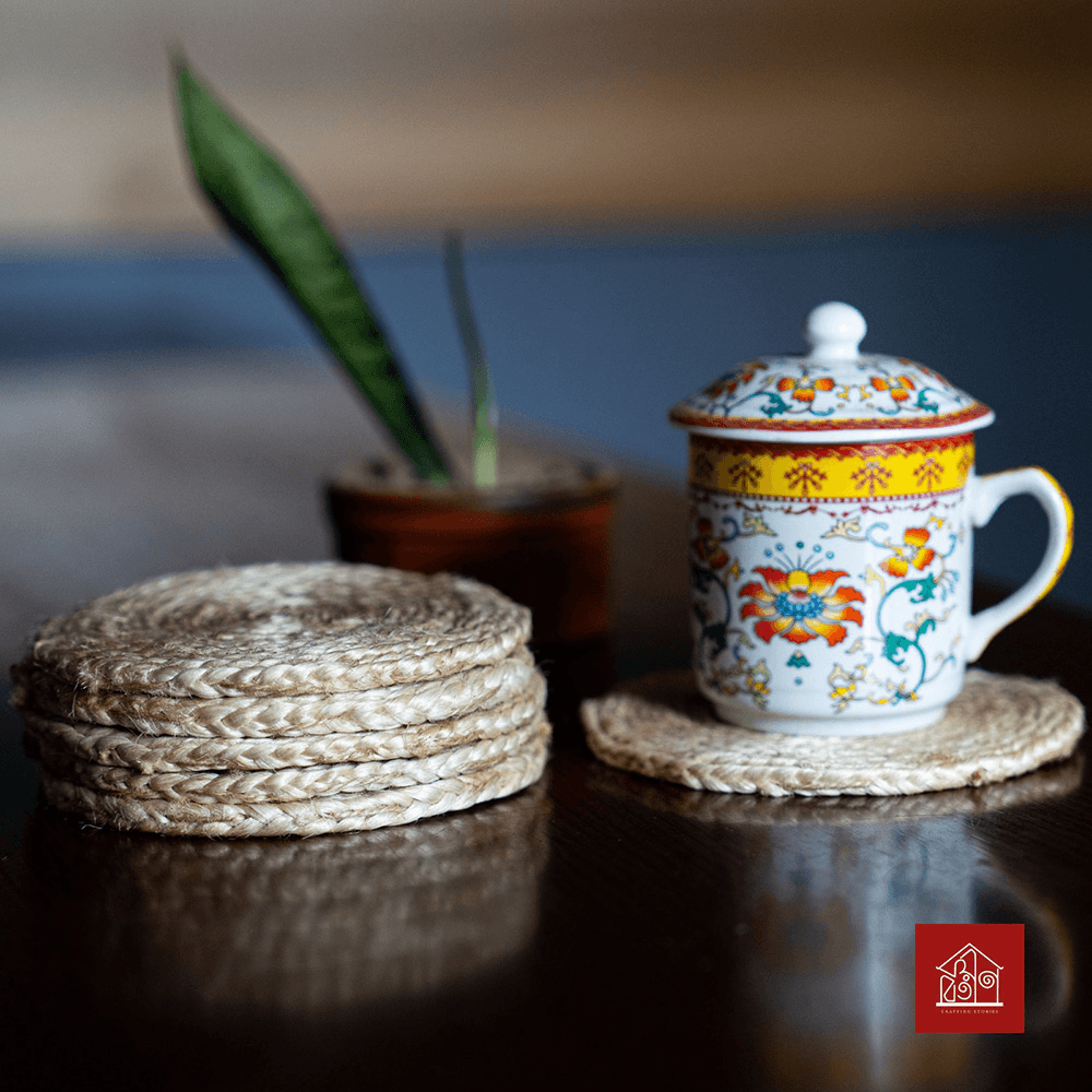BB-PM02 -JUTE COASTER SIX PIECE SET