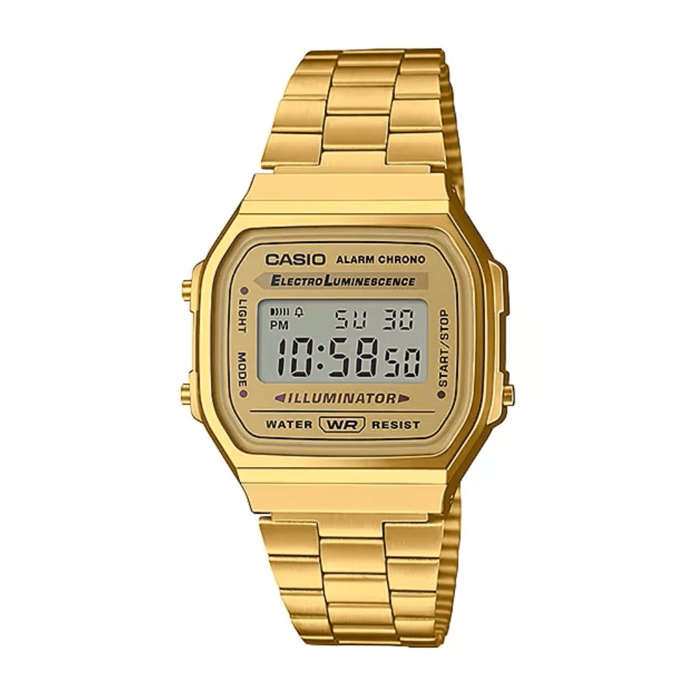 WW1893 Casio Vintage Illuminator Digital Chain Watch A168WG-9WDF