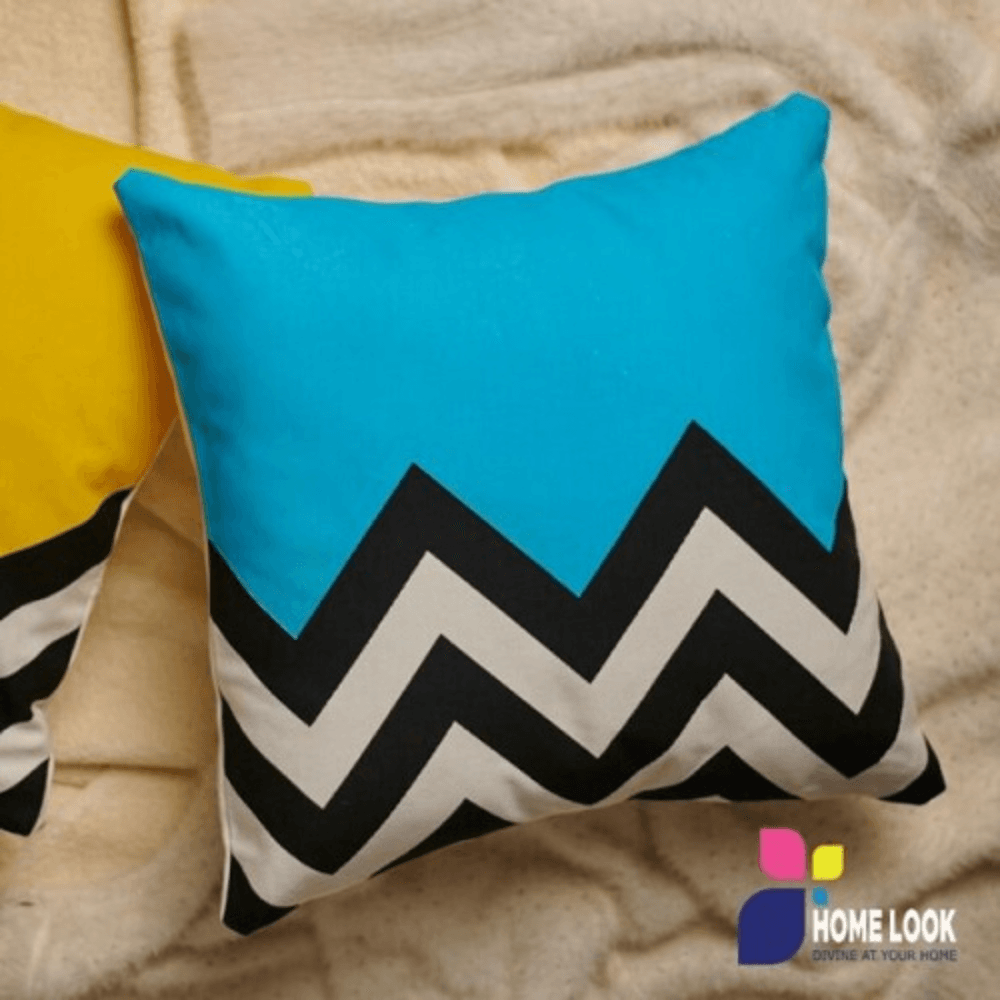 Blue Geometric Cushion Cover