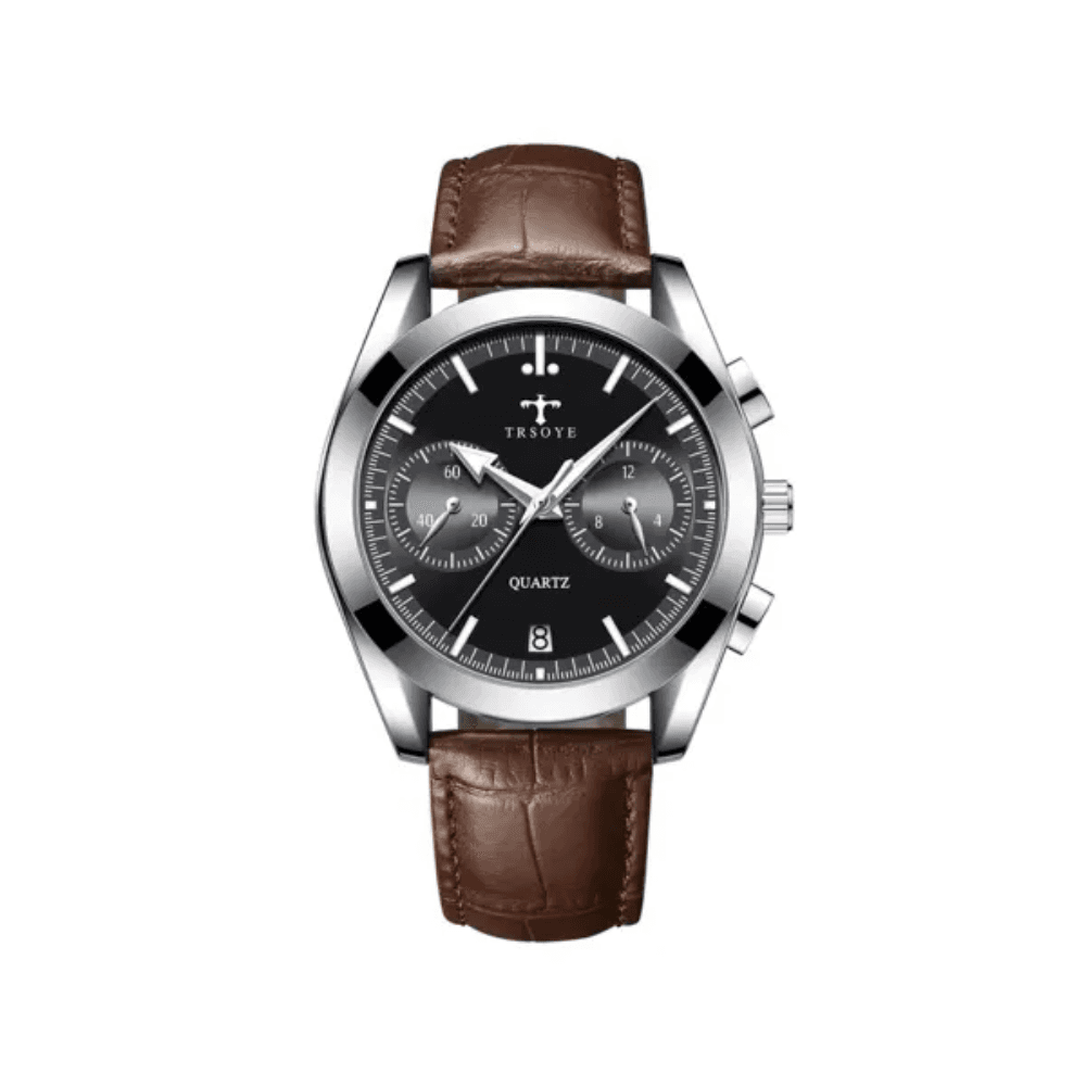 Trsoye 6609 Belt Watch for Men – Chocolate & Black
