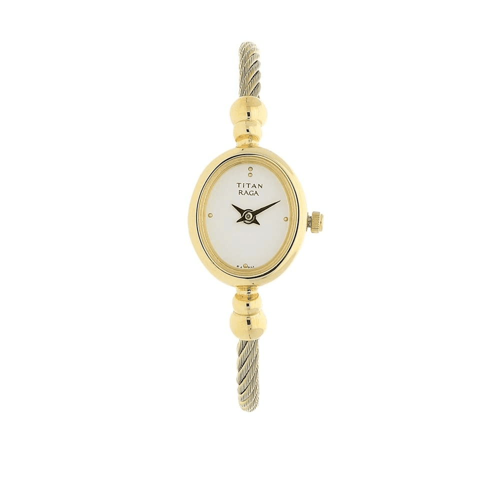 Titan Raga White Dial Analog Stainless Steel Strap watch for Women