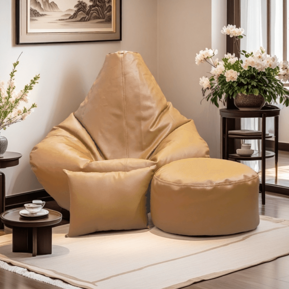 LAZY DUDE XXXL Gaming Combo Beanbag Set - Color Light Brown