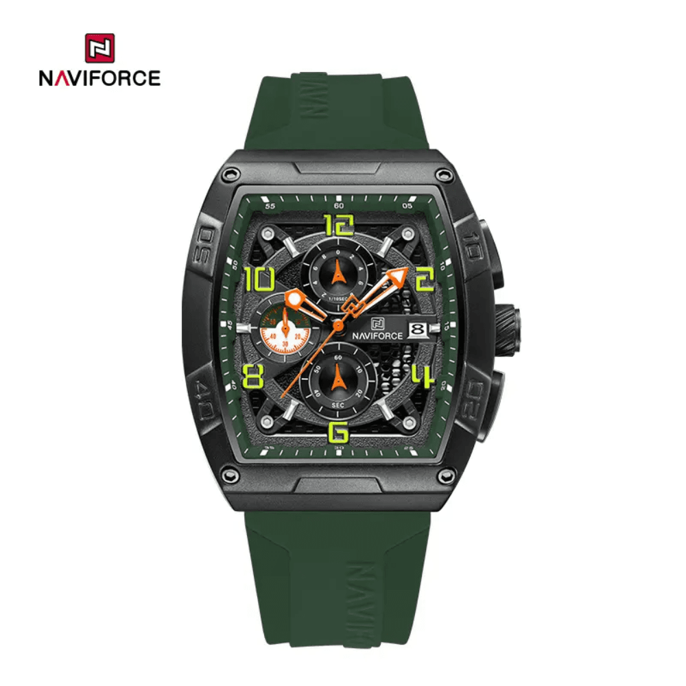 Naviforce NF8052 Luminous Hollow Dial Barrel-shaped Sports Watch