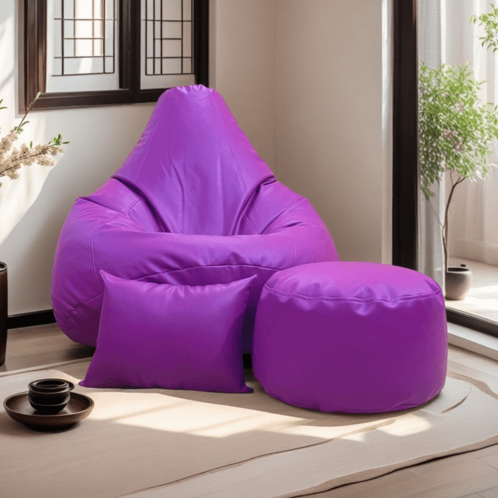 LAZY DUDE XXXL Water Drop Shaped Lazy Bean Bag - Color Purple