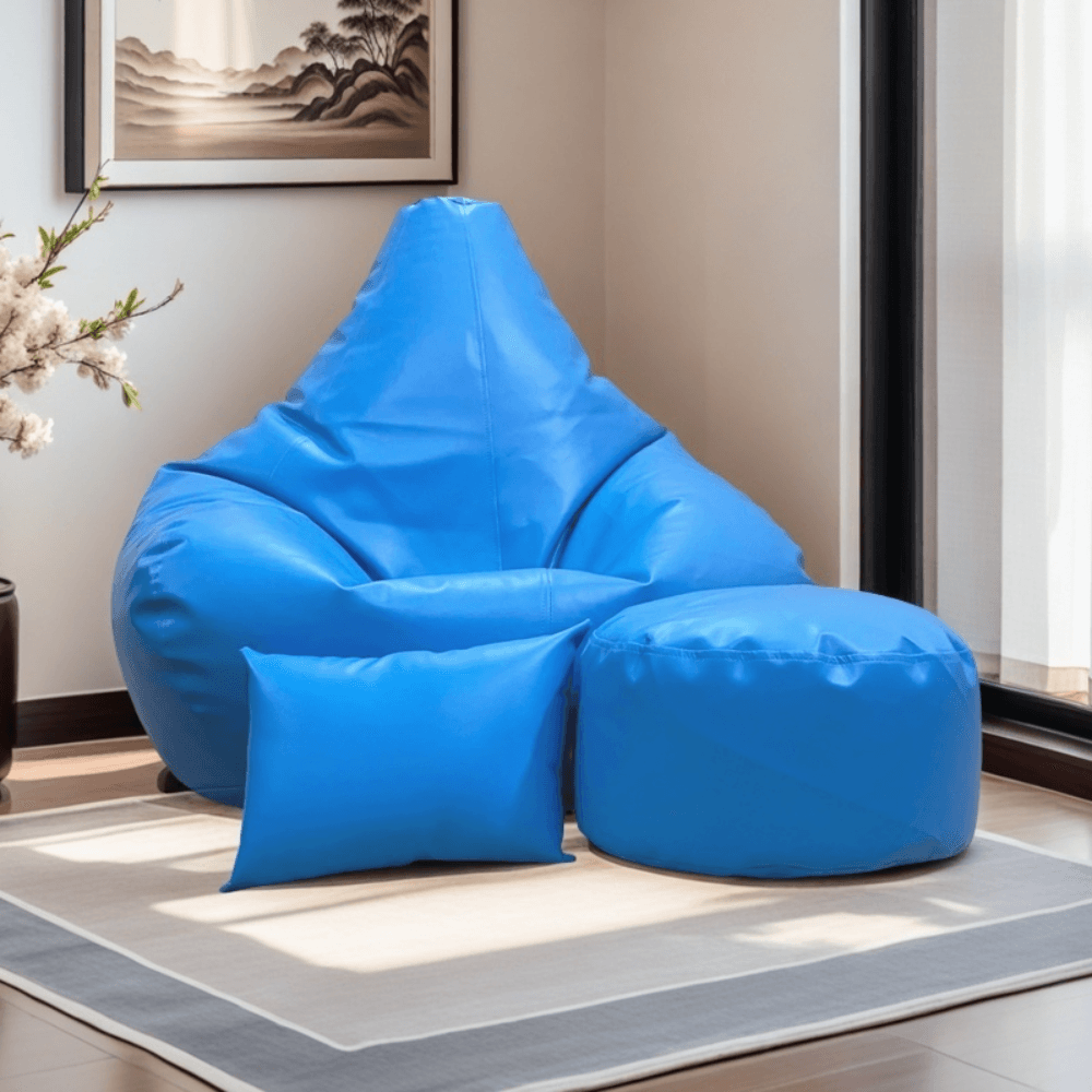 LAZY DUDE XXXL Gaming Combo Beanbag Set - Color Sky Blue