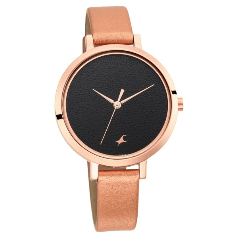 Fastrack 6230WL01 Paint Me Analog Black Dial Leather Strap Watch for Girls