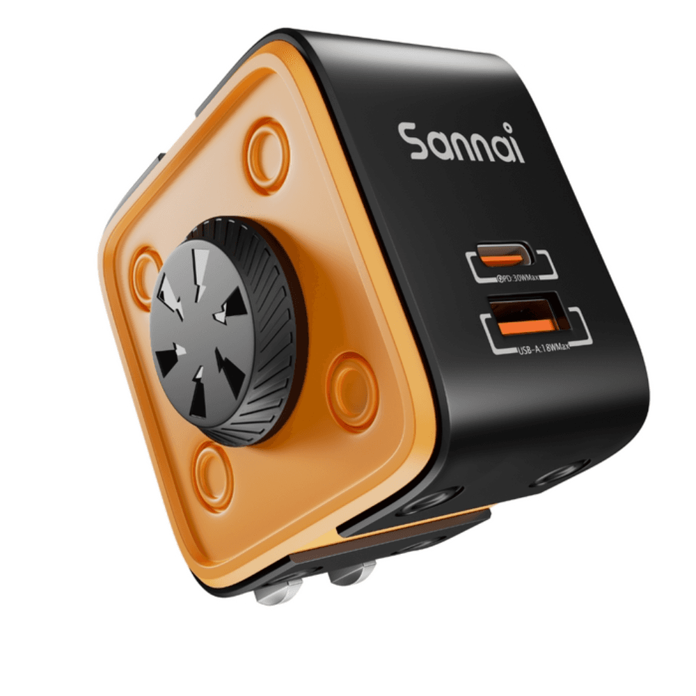 Sannai W-30 Gyro 30W GaN Fast Charger | Multi-Protocol with PD & QC