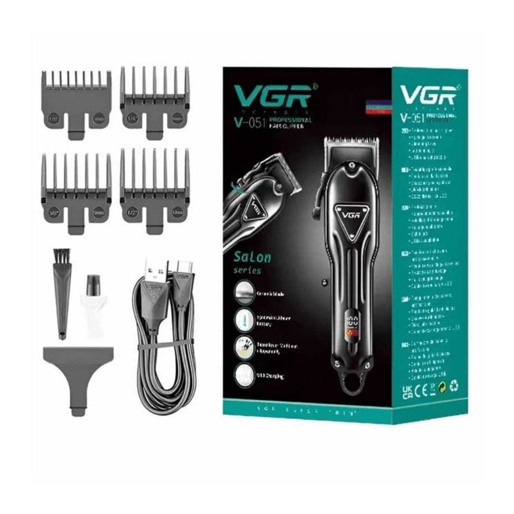VGR V-051 Cord And Cordless Hair Clipper Salon Series With Taper Lever Adjustment For Men